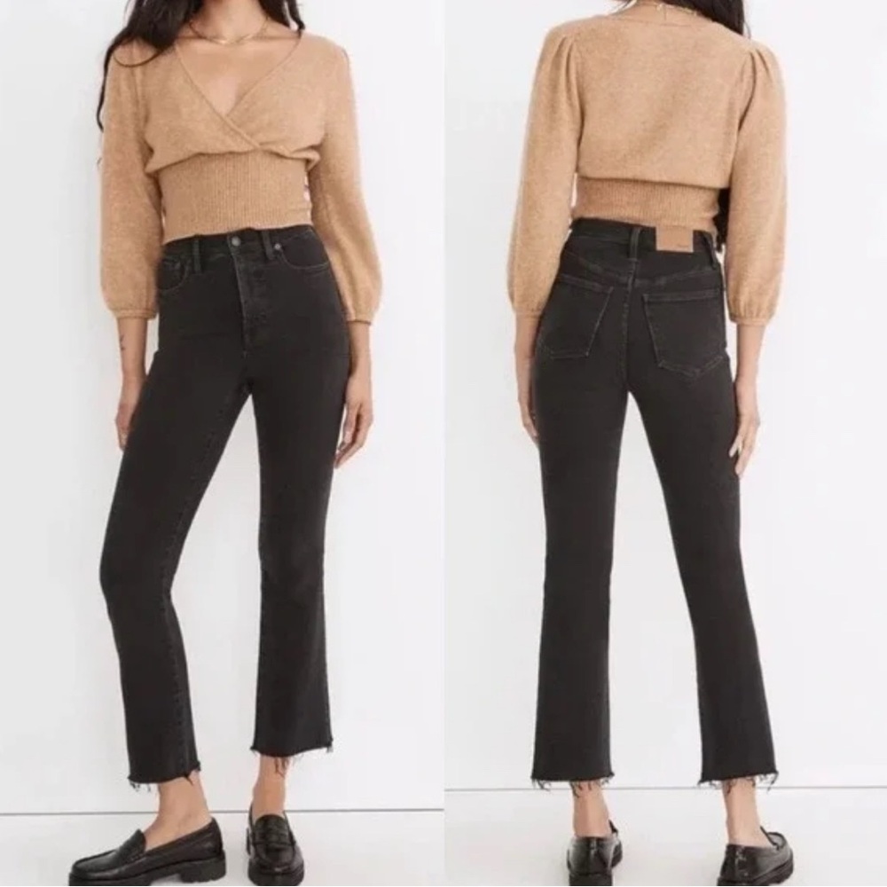 Madewell Cali Demi-Boot Jeans in Black Wash Size 28